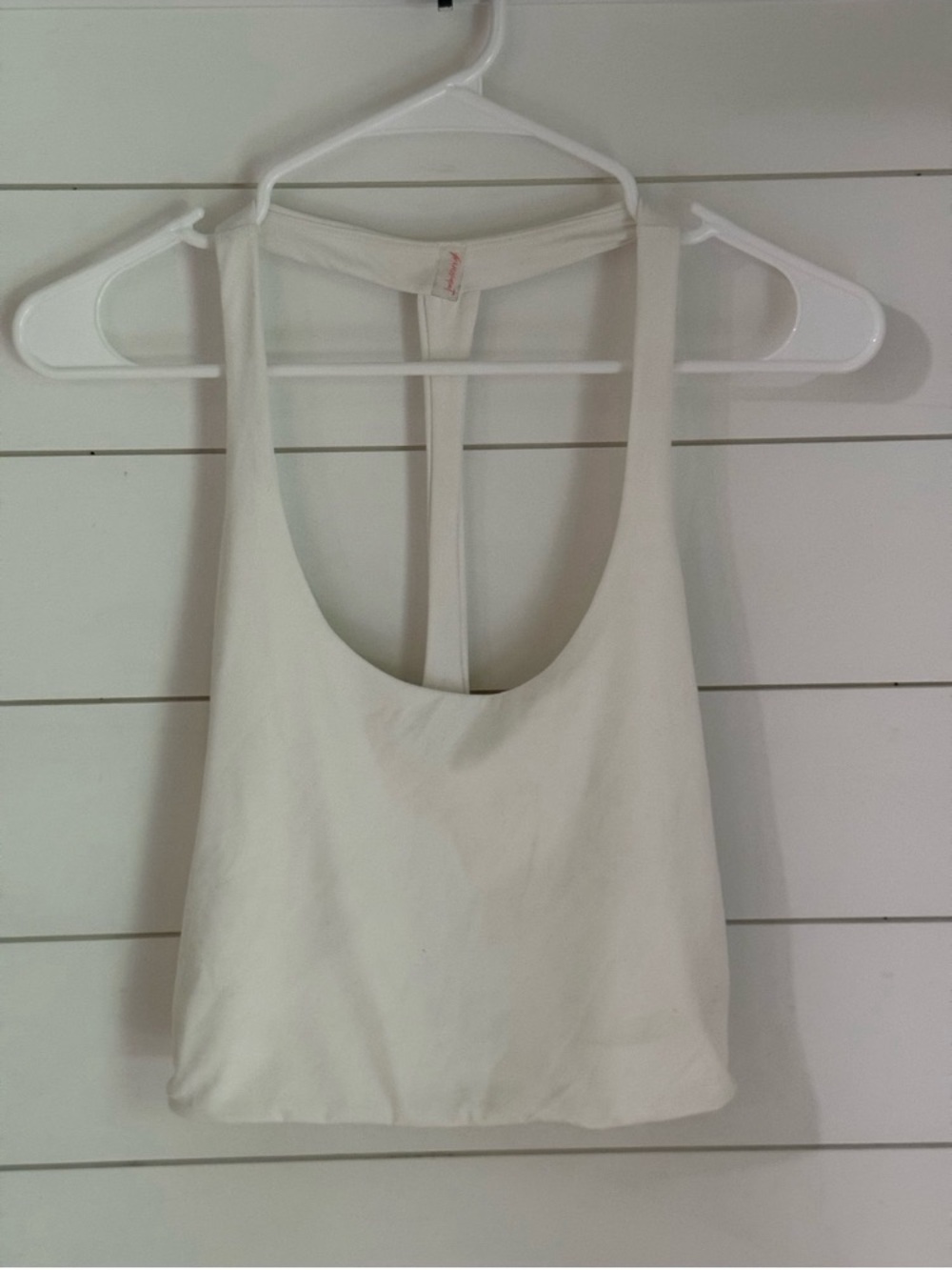 Scoop Neck Cream Tank with T-Back